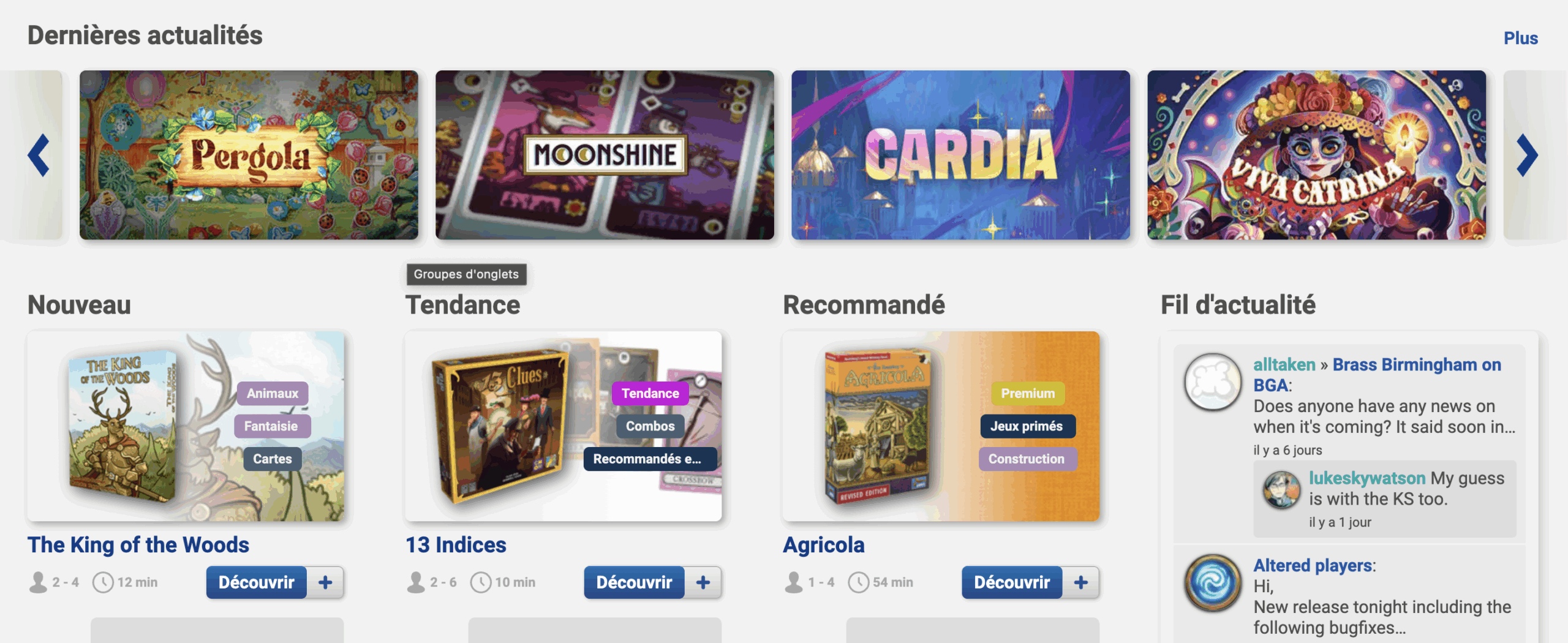 Jeux de société en ligne